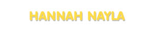 Der Vorname Hannah Nayla